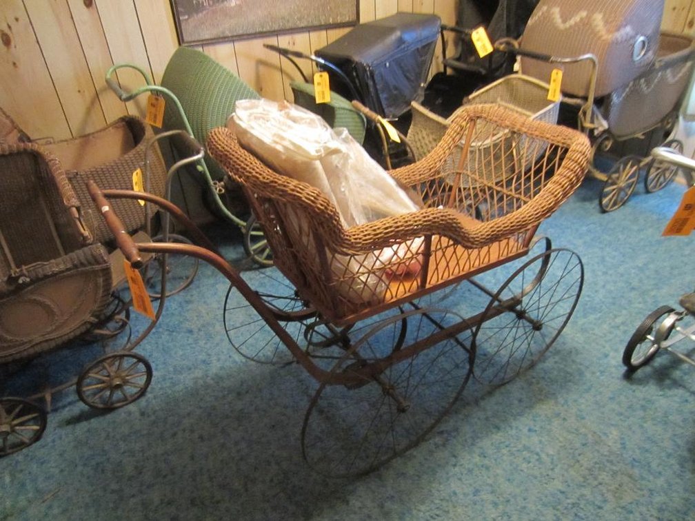 Vintage Wicker Baby Stroller