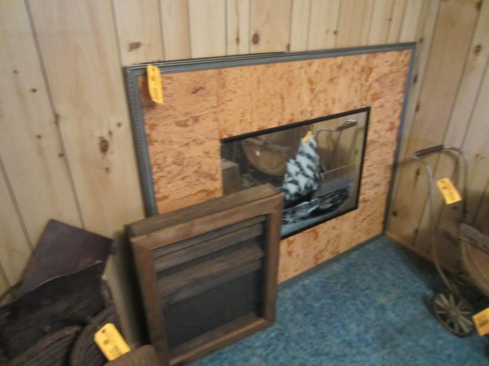 Wood Display Cabinet and Wall Decorations