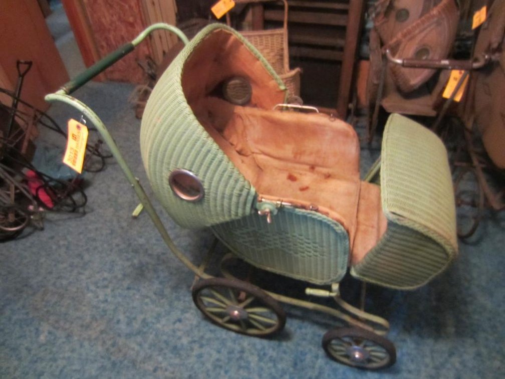 Vintage Wicker Baby Stroller