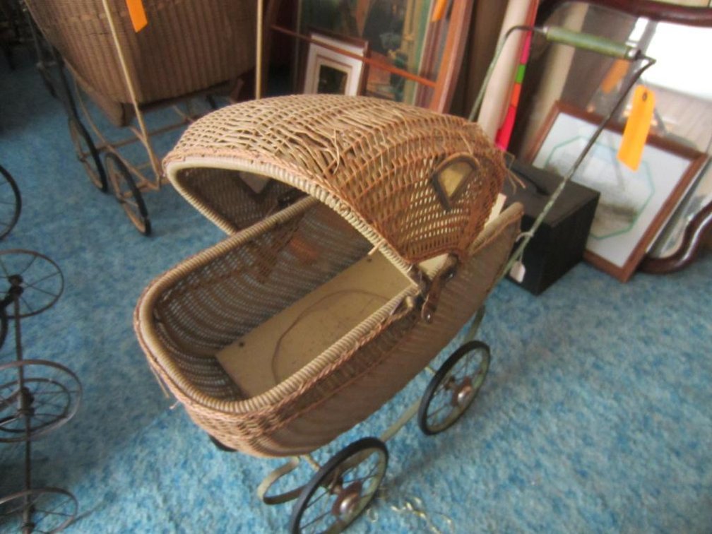 Vintage Wicker Doll Stroller