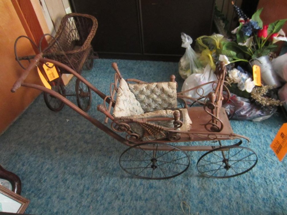 Vintage Wicker Doll Stroller