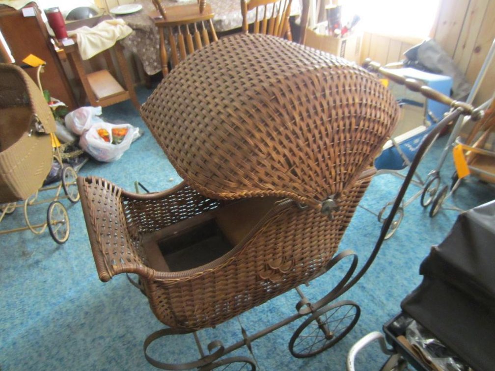 Vintage Wicker Baby Stroller