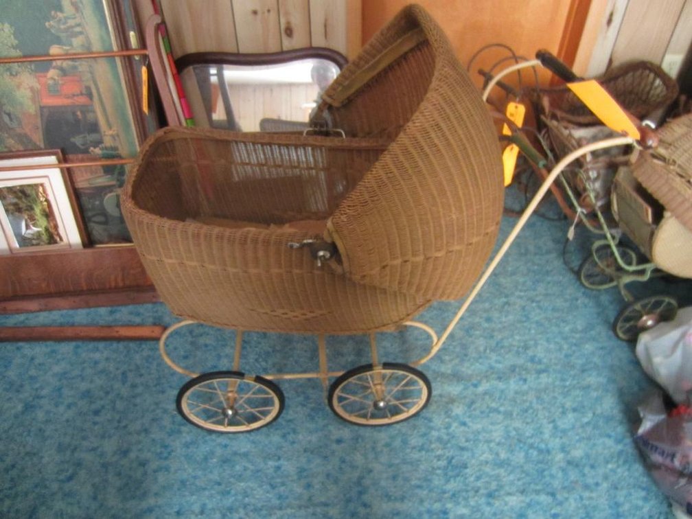 Vintage Wicker Baby Stroller