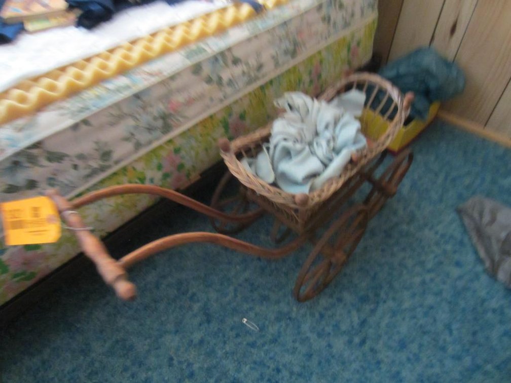 Vintage Wicker Doll Stroller