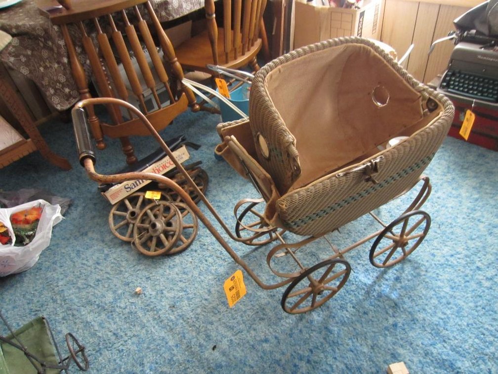 Vintage Wicker Doll Stroller
