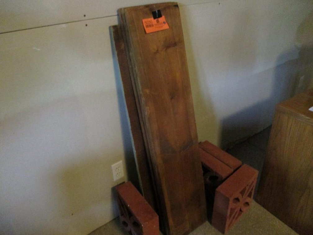 (5) Wood  Planks with (4) Concrete Blocks