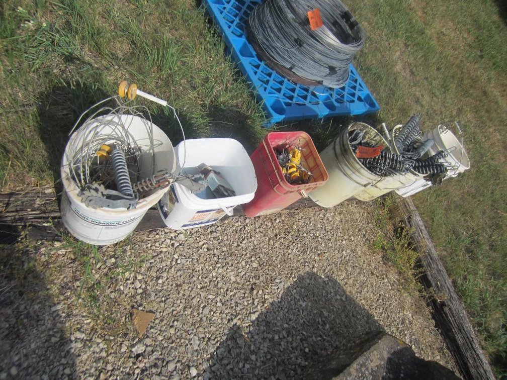 (6) Pails of Electric Fence Parts