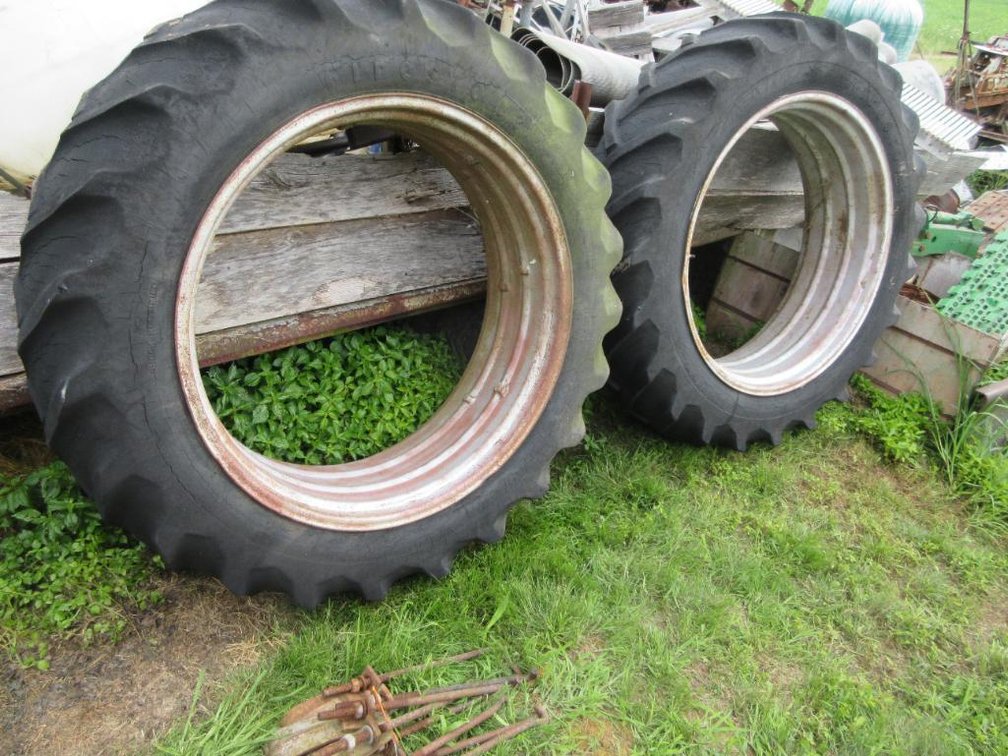 Pair of Firestone Rear Tractor Tires on Rims