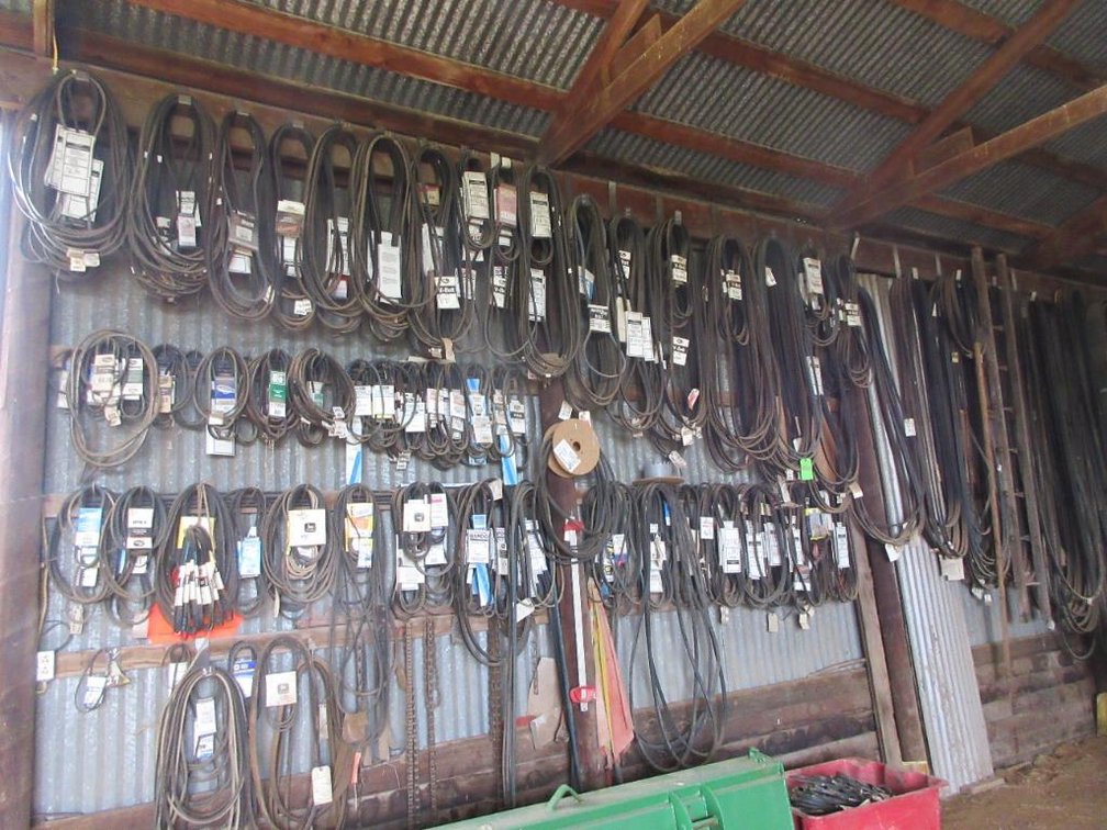 Entire Wall of Assorted Mechanical Belts
