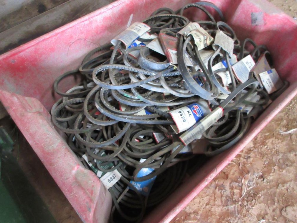 Tote of Assorted Mechanical belts