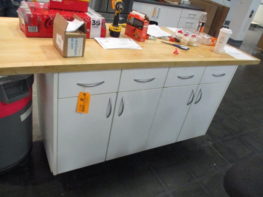 Kitchen Island with Wood Countertop