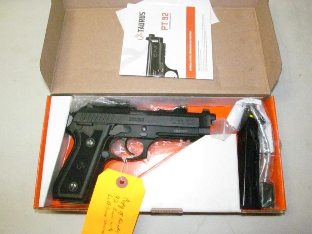 Taurus  PT 92, 9mm Luger Semi-Auto Pistol, SN: ADD212207