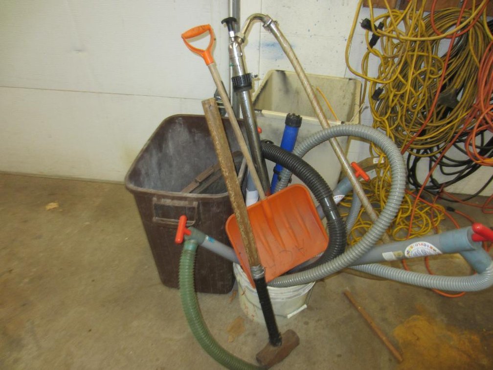 Various Hand Bilge Pumps, Trash Cans and More