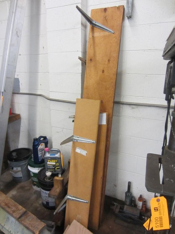 (4) Wooden Shelves with Brackets