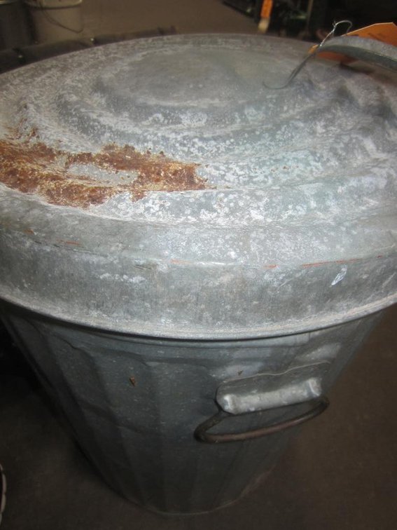 Galvanized All Metal Trash Can (T15)