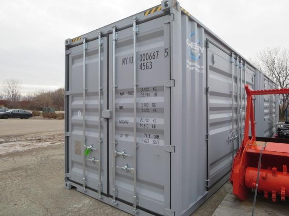 Container with 1 End Door and Two 14' Side Doors