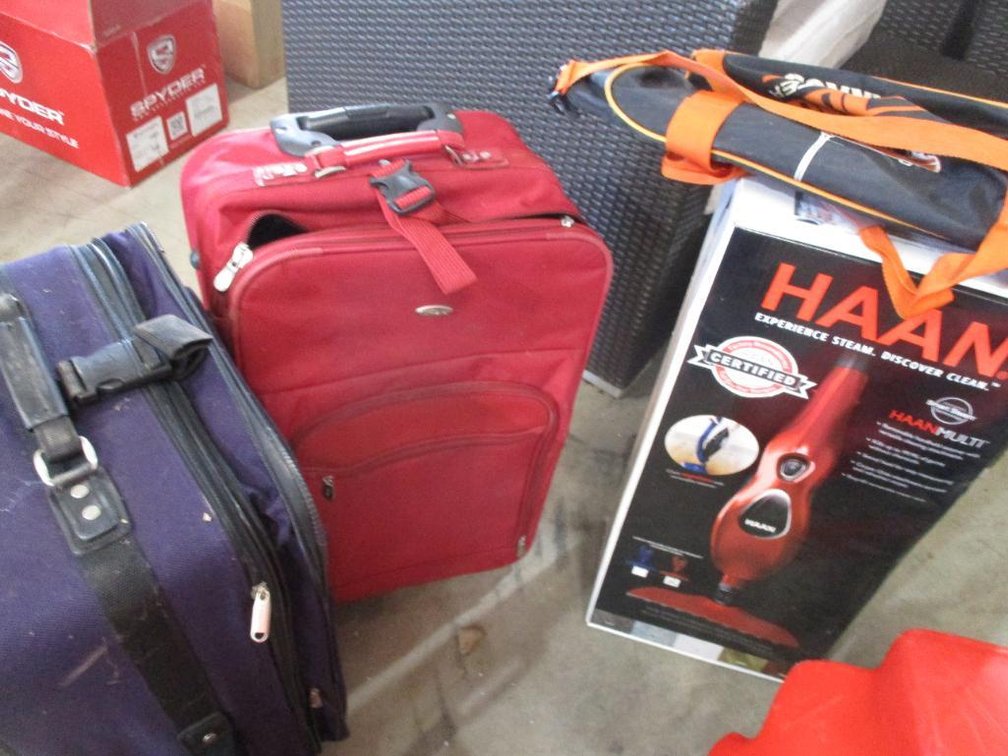 (2) Suitcases, Duffle Bag and Haan Steamer