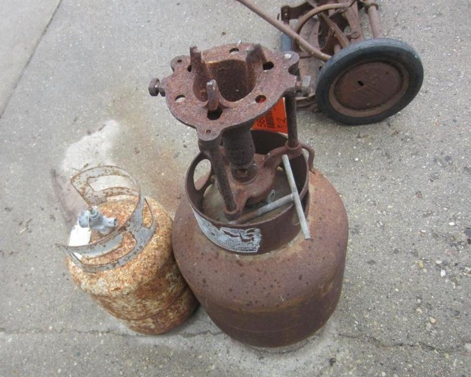 Vintage LP Tank with Burner
