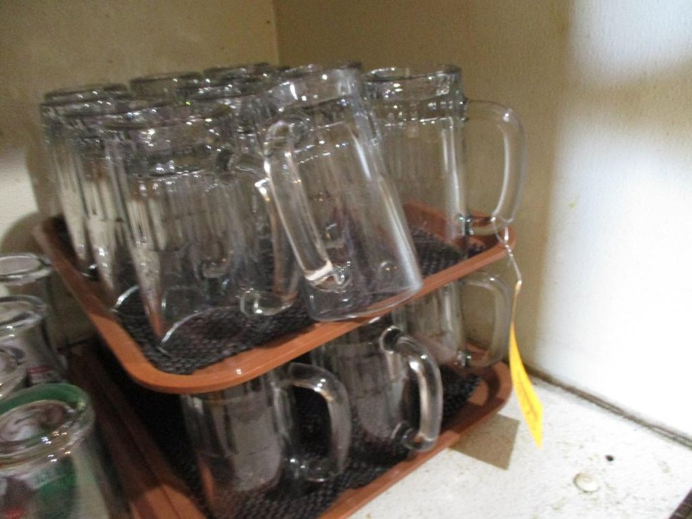(2) Trays of Glass Beer Mugs