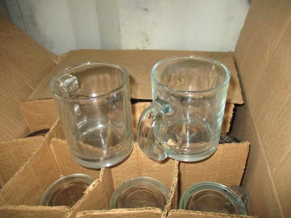 (2) Boxes of 3-3/4" Clear Glass Coffee Mugs