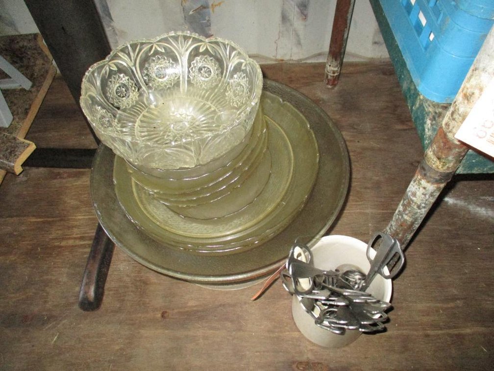 Plastic Serving Bowls and Salad Tongs