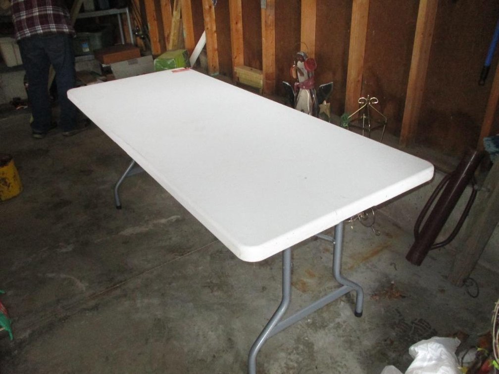 (2) White Plastic Folding Tables