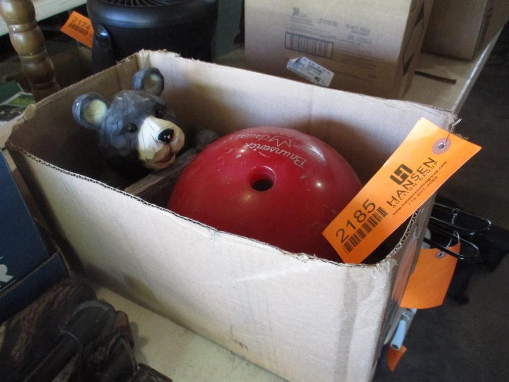 Bowling Ball and Bear Decoration 