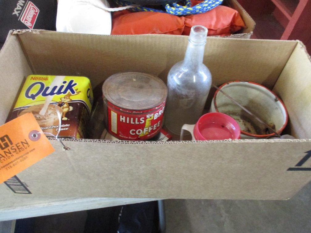Collection of Vintage Tins and Bottles
