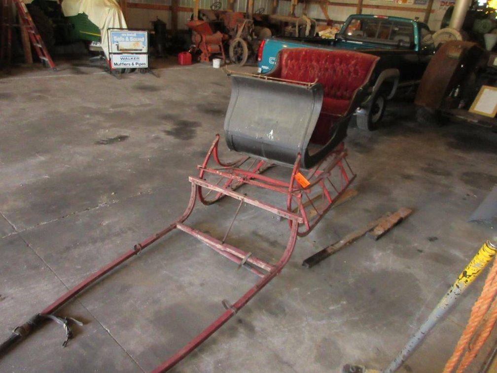 Wisconsin Carriage CO. Wooden 2-Man Horse Drawn Sleigh