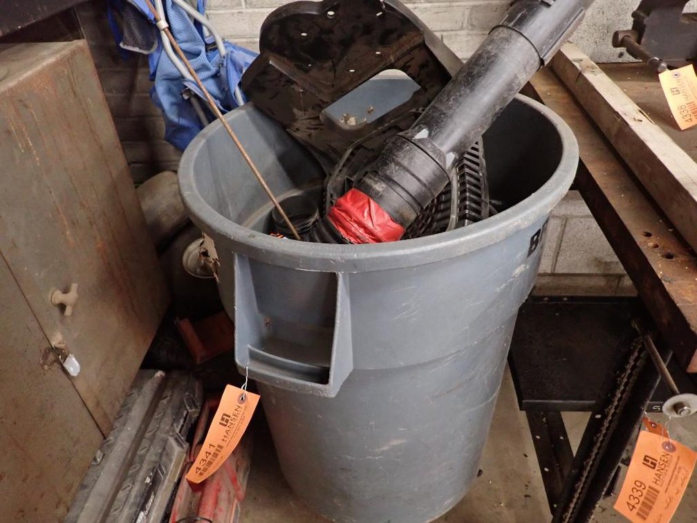 Brute Trash Bin and Contents