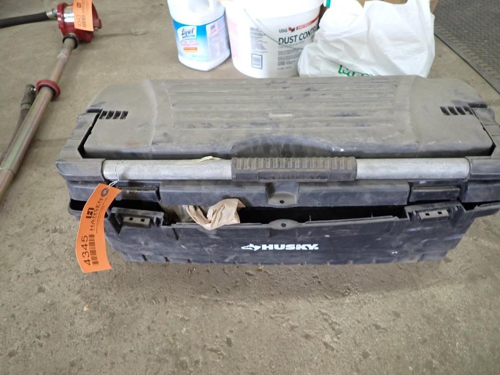 Husky Plastic Tool Box and Tools