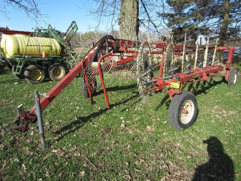 H&S HI CAPACITY BIFOLD 12 WHEEL RAKE