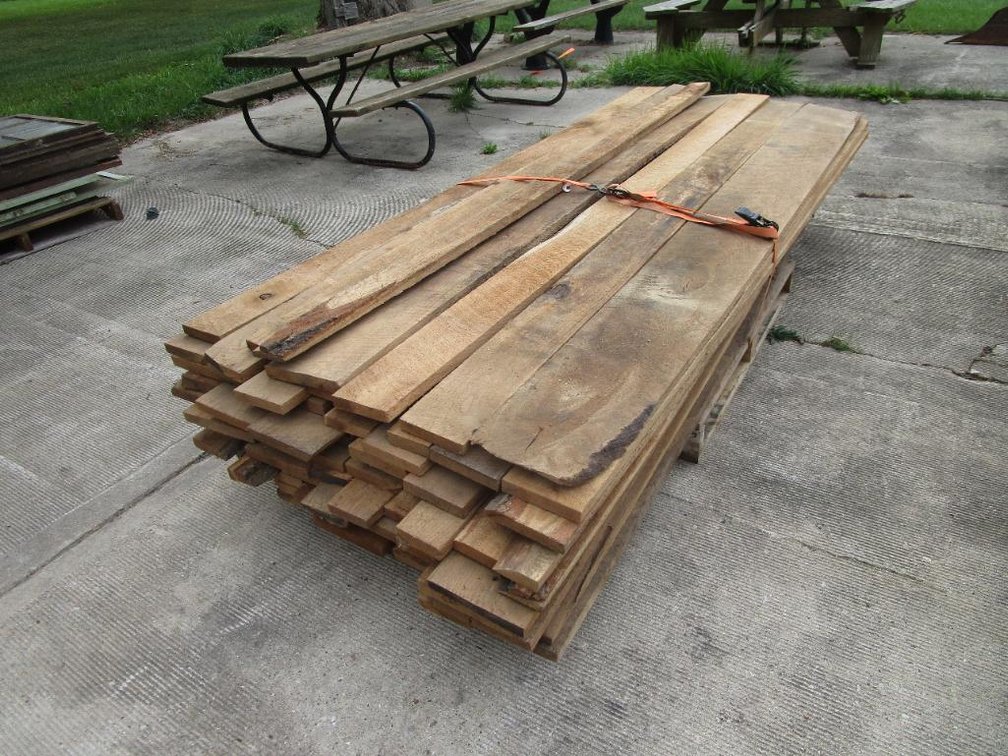 Pallet of Rough Cut Oak Lumber
