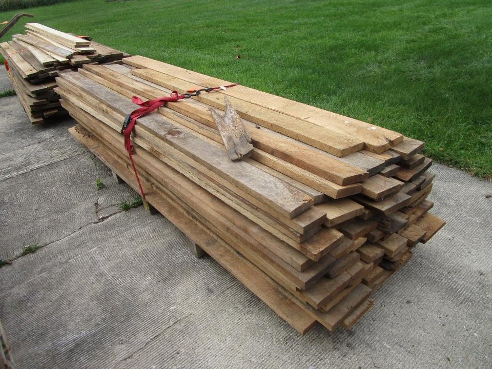 Pallet of Rough Cut Oak Lumber