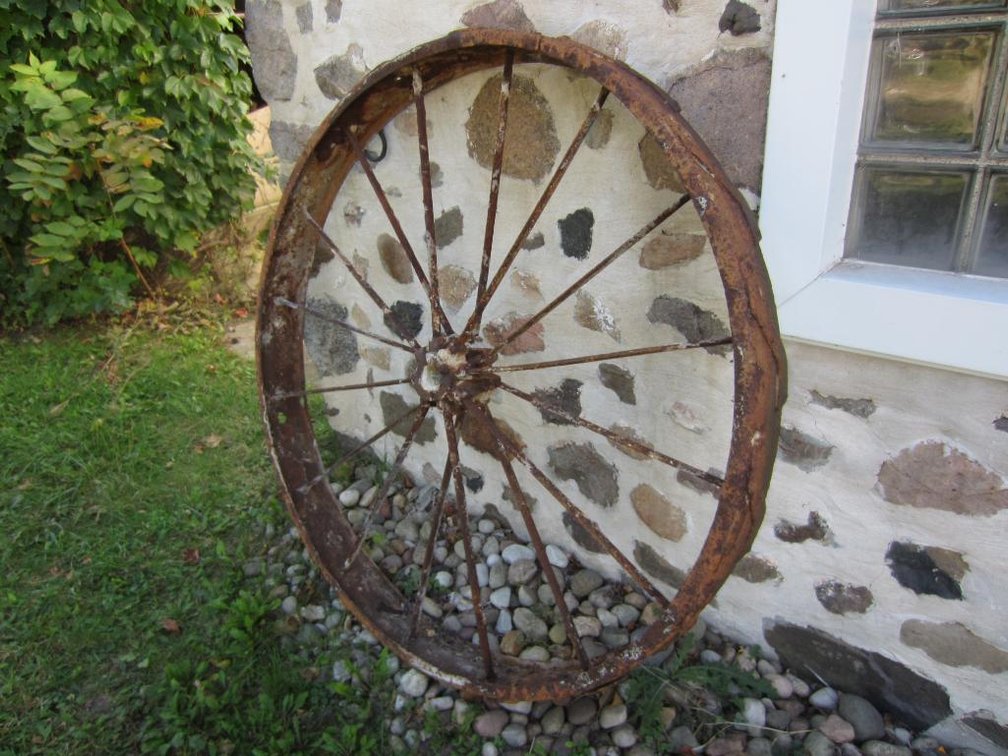 Large Vintage Steel Wagon Wheel