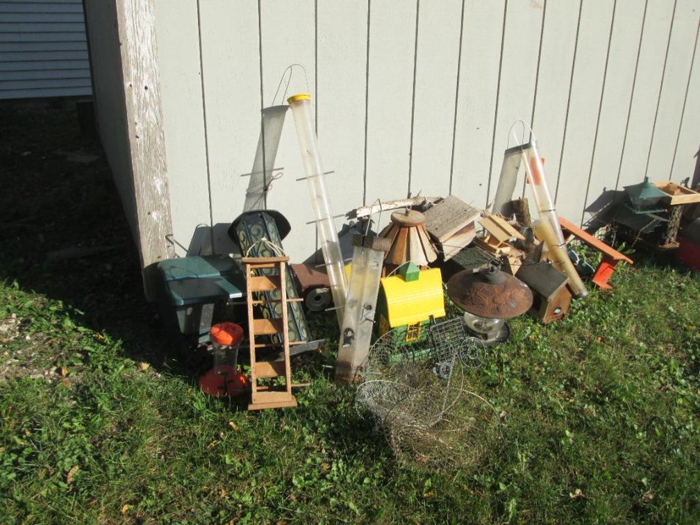 Large Lot of Birdfeeders and Birdhouses