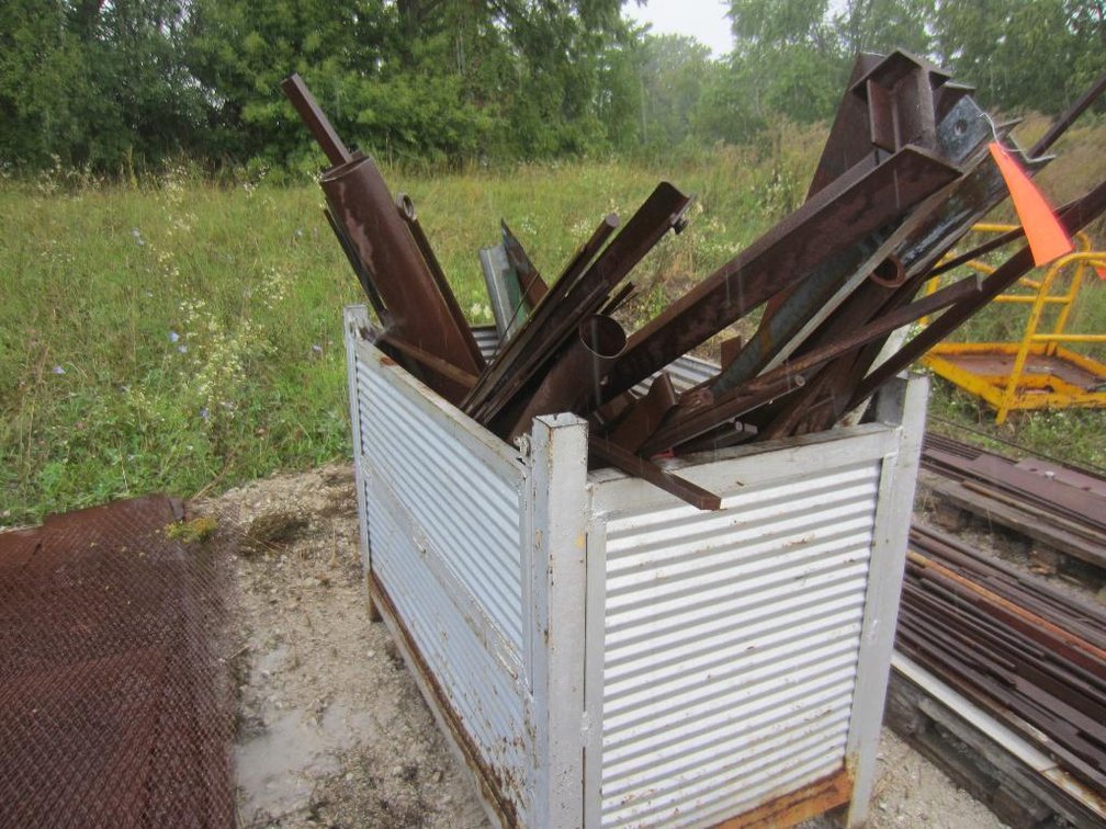 Metal Tote of Scrap Steel