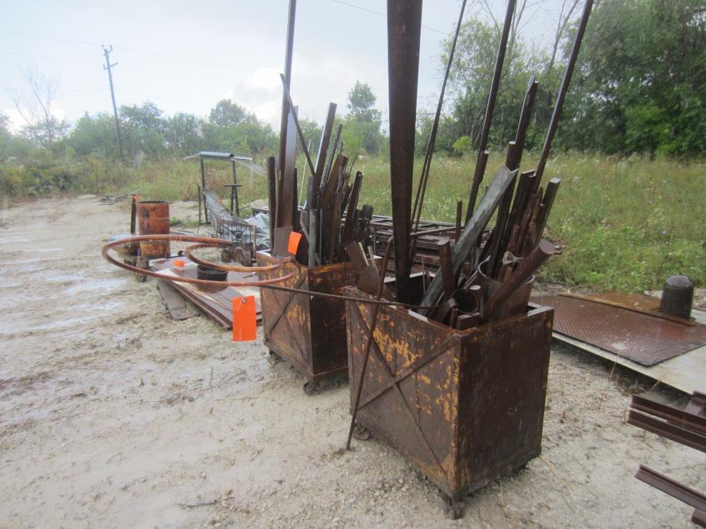 Metal Bin with Scrap Steel