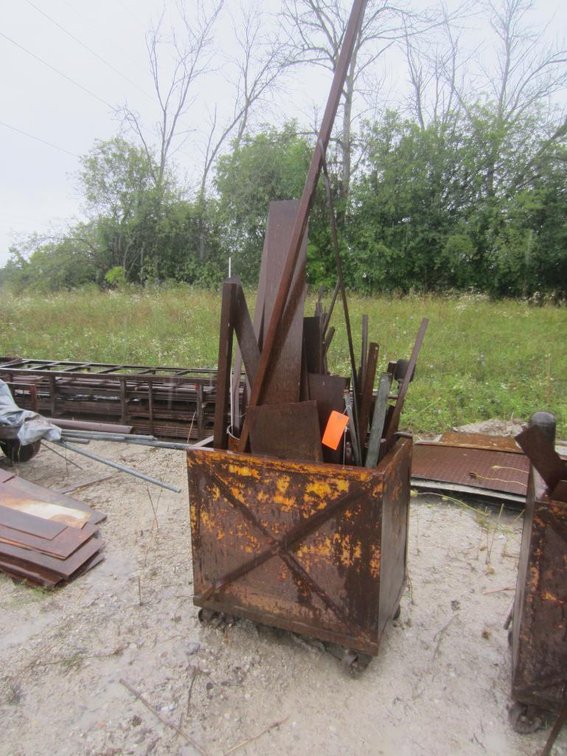 Metal Bin with Scrap Steel