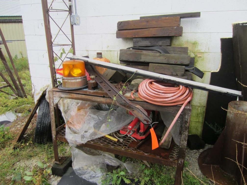 Metal Table with Contents