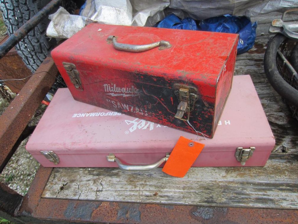 (2) Metal Milwaukee Tool Boxes with Electric Saws All
