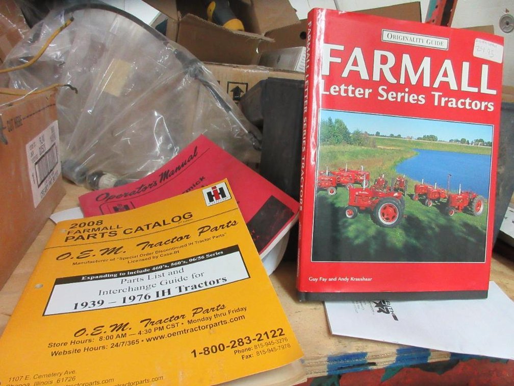 Box of Farmall Parts Catalogs and Manuals