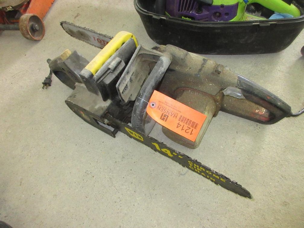 (2) Electric Chain Saws with 14" bars