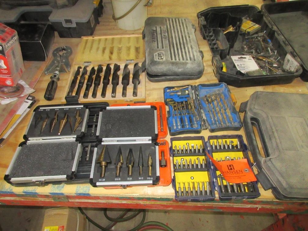 Various Drill Bit, Stepper Bit and Driver Bit Sets