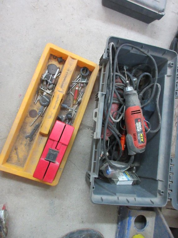 Tool Box with (3) Corded Rotary Tools