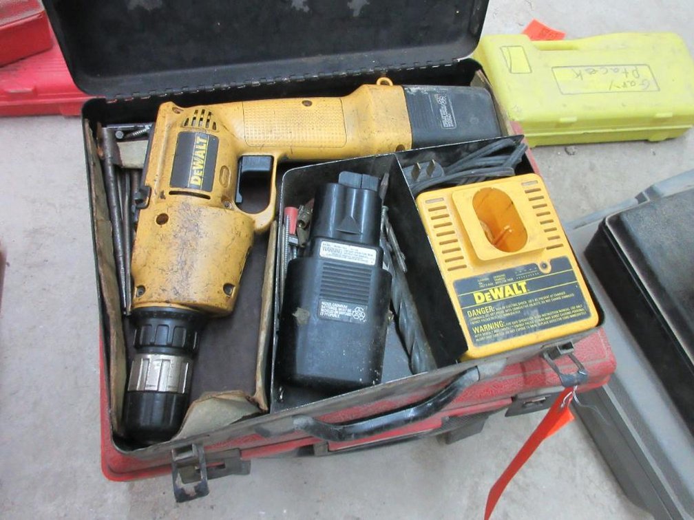 DeWalt Battery Powered Drill, Snap-On Battery Powered 1/2" Impact Gun and 3/4" Battery Impact