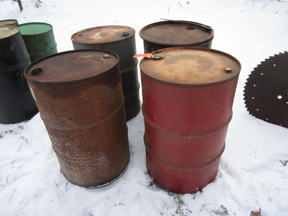 (2) 55-Gallon Metal Barrels