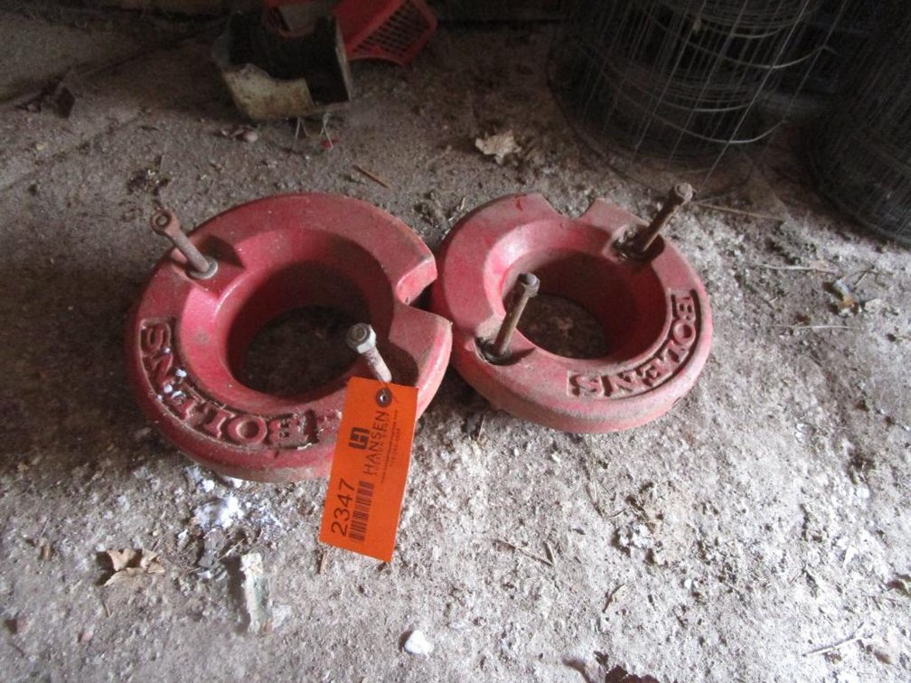 (2) Bolens Garden Tractor Mower Cast Iron Wheel Weights