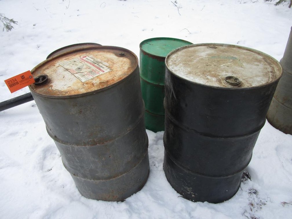 (2) 35-Gallon and (2) 55-Gallon Metal Barrels