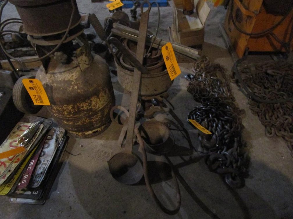 Propane Burner with Lead Melting Pot, Tools and Lead